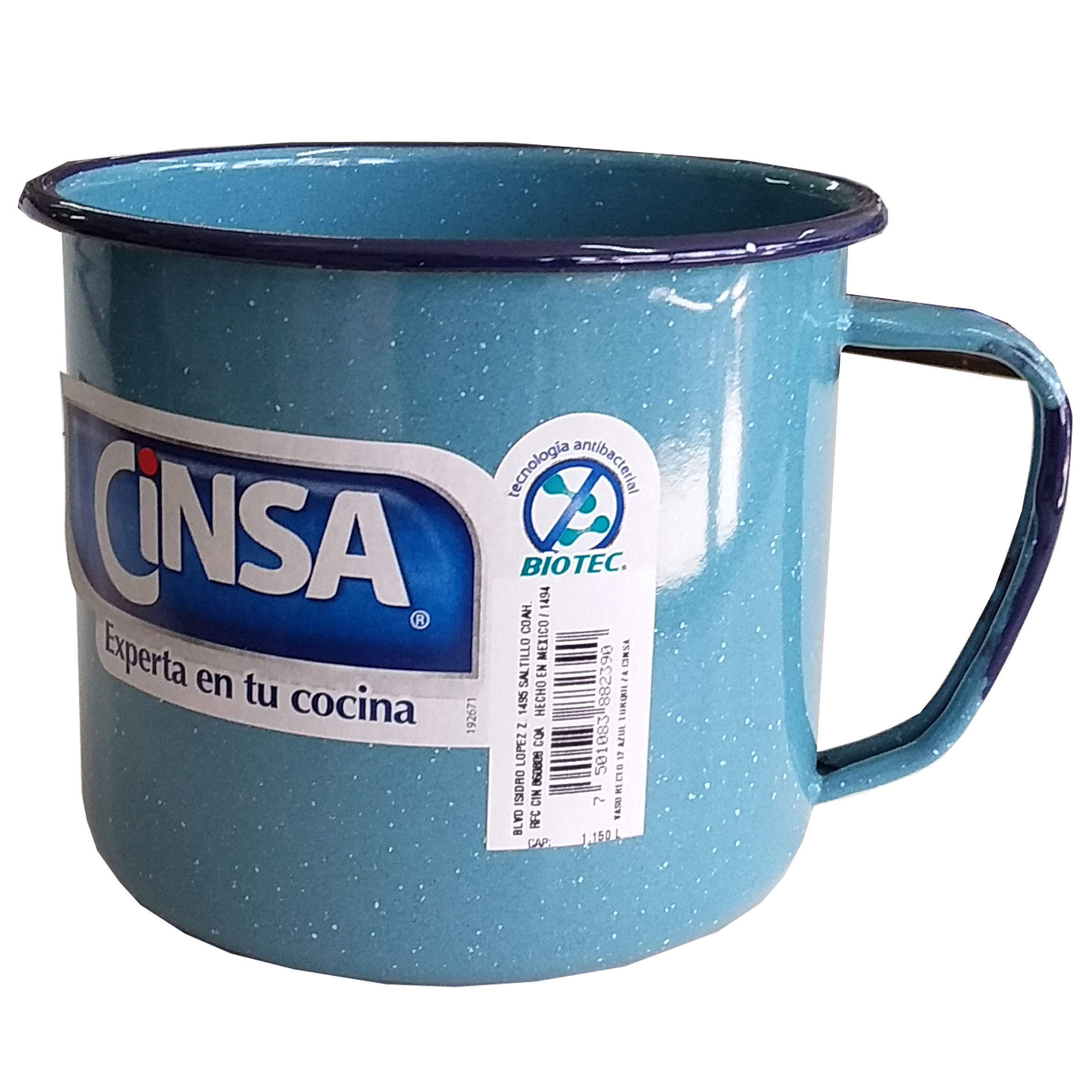 Vaso recto peltre no.14 azul turquesa CINSA