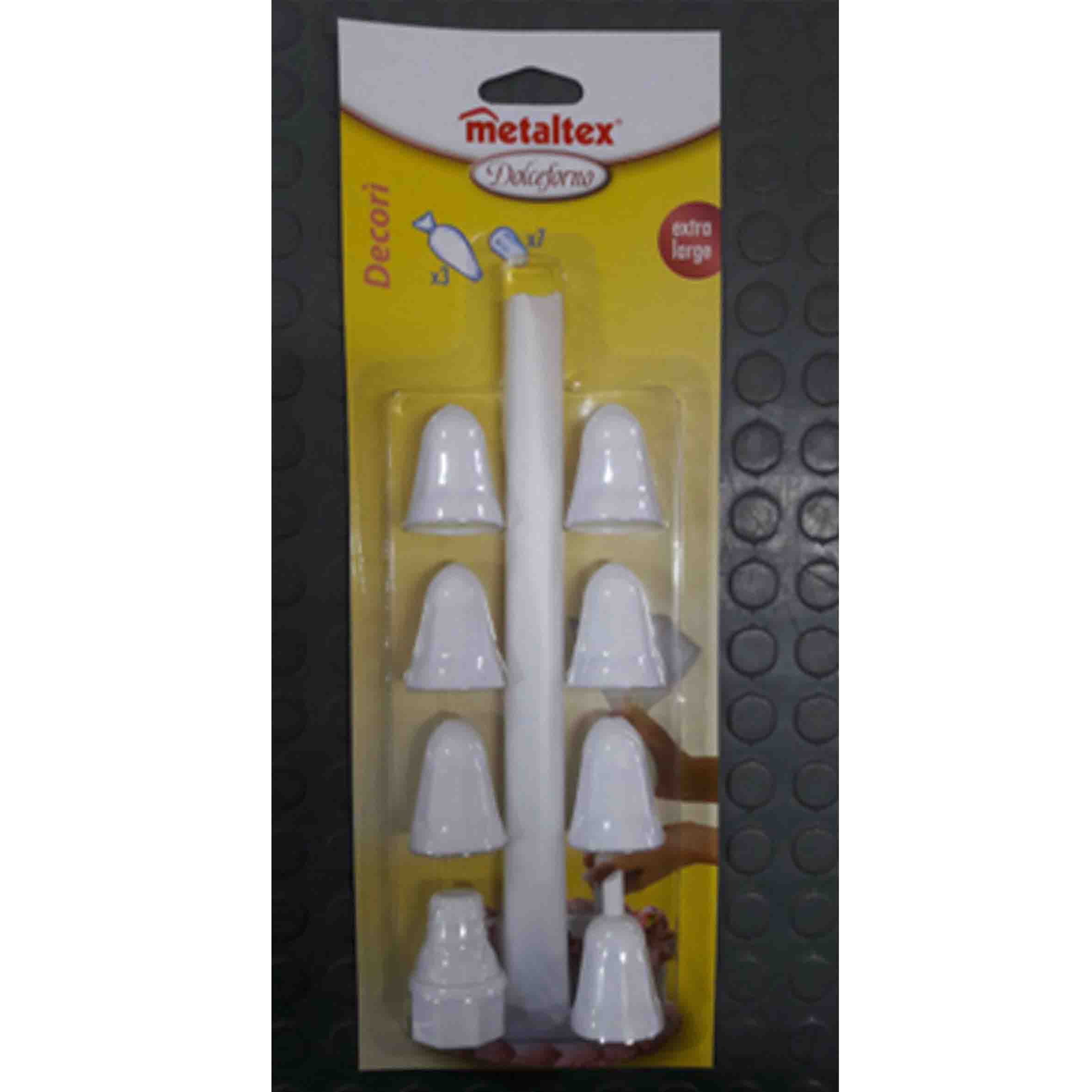Juego 7 duyas de plastico con rosca y 3 mangas METALTEX