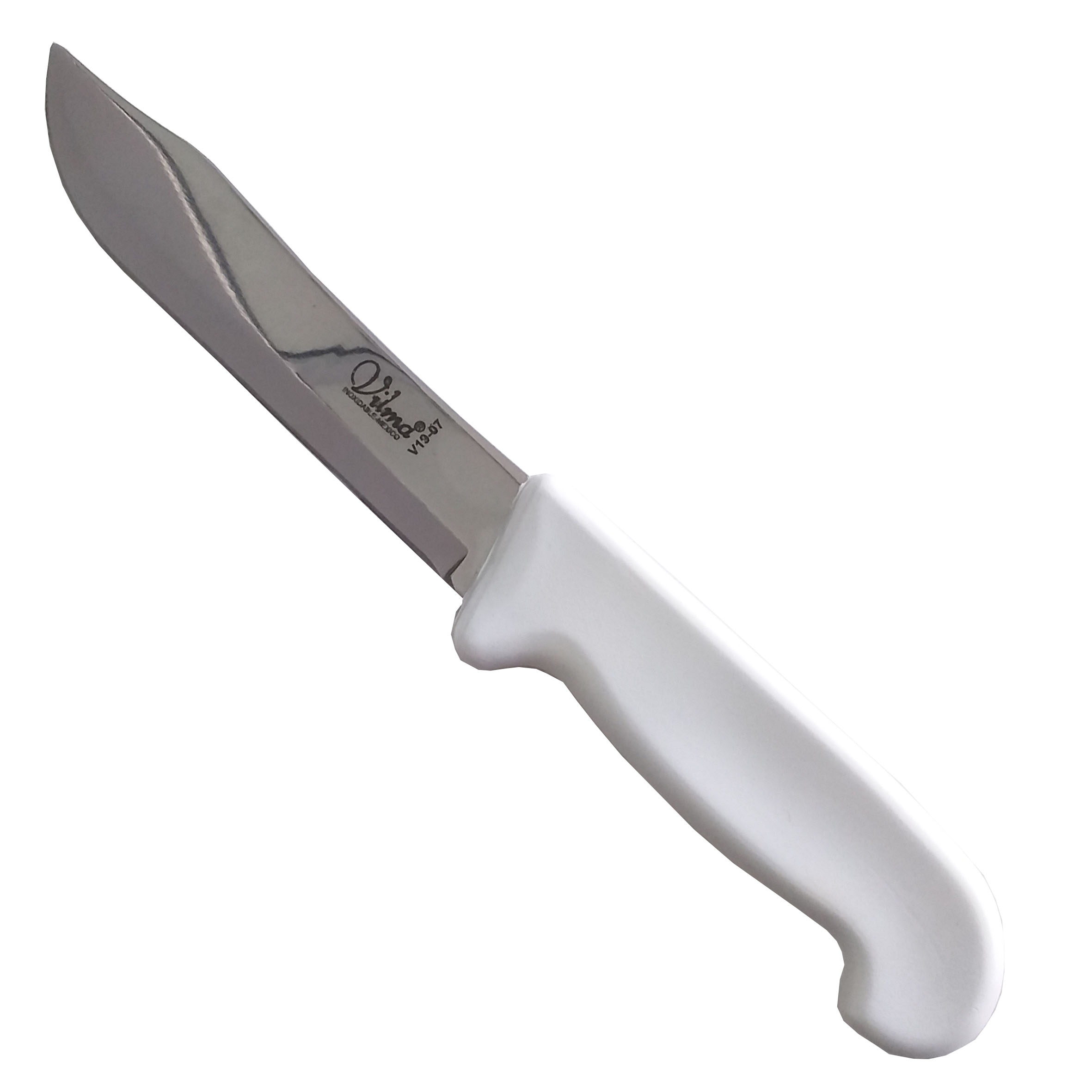 Cuchillo acero inox. grueso filo liso mango plastico V25-08