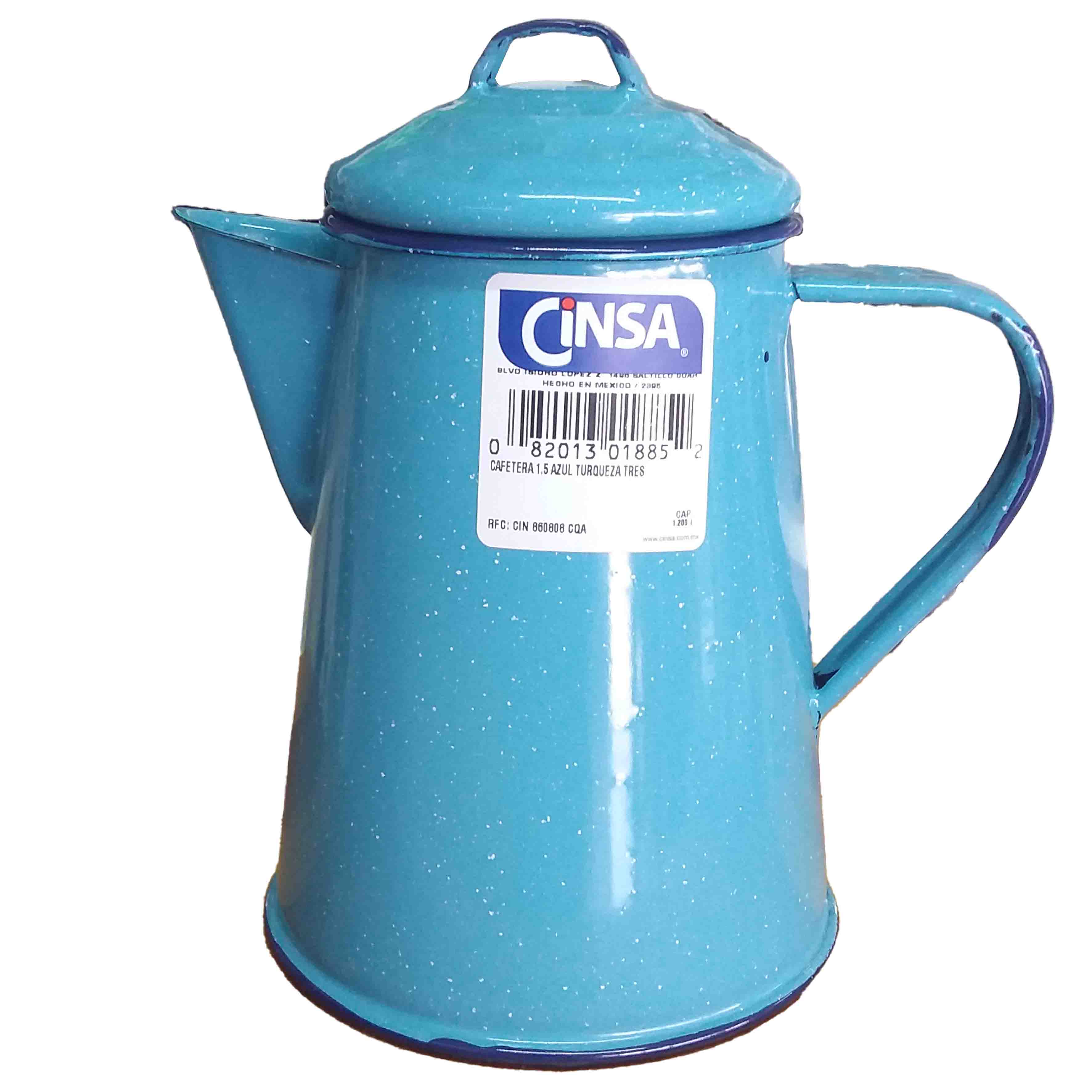 Jarra peltre azul turquesa 1.5 litros CINSA